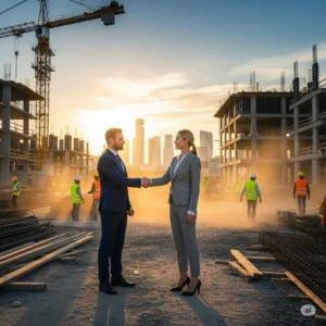 Business-handshake-at-a-construction-site