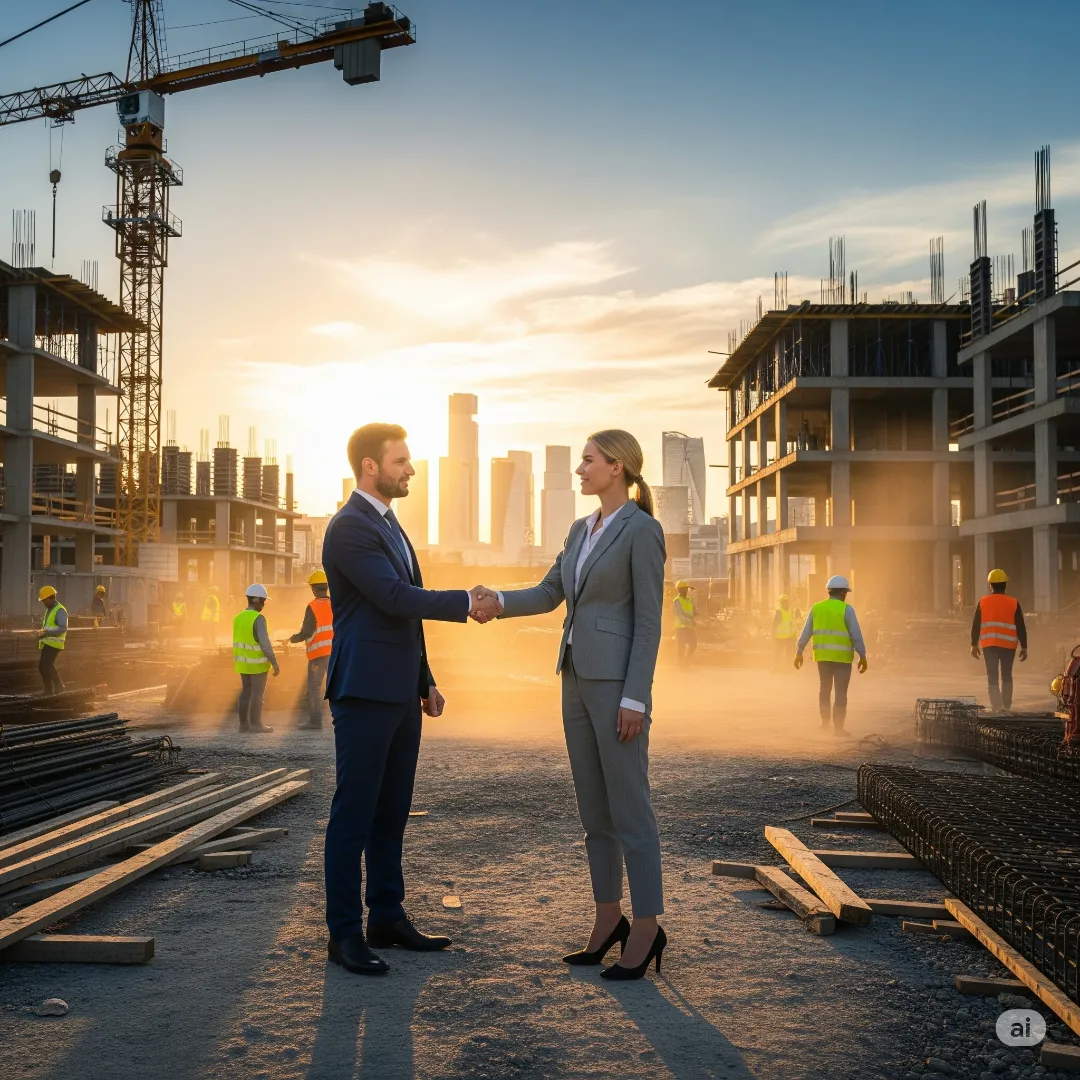 Business-handshake-at-a-construction-site