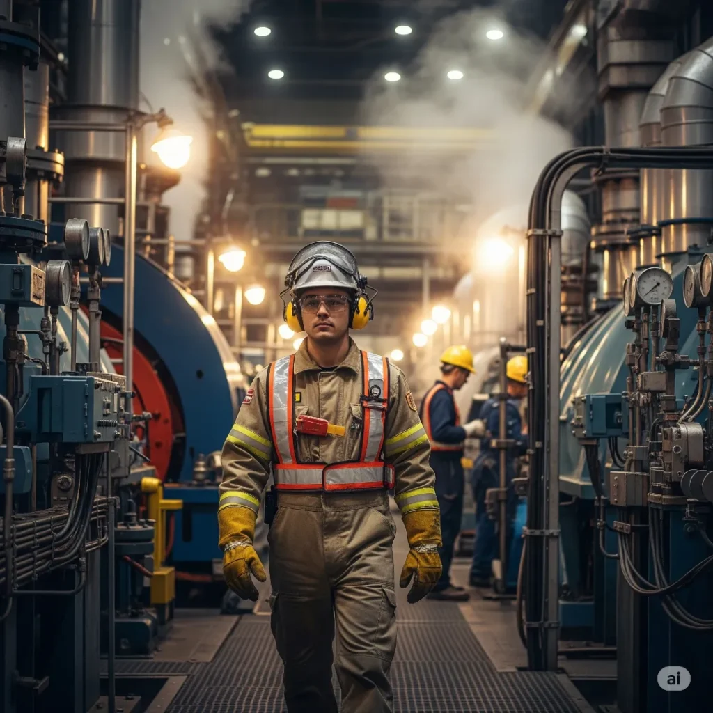 Worker-in-full-safety-gear-at-a-power-plant